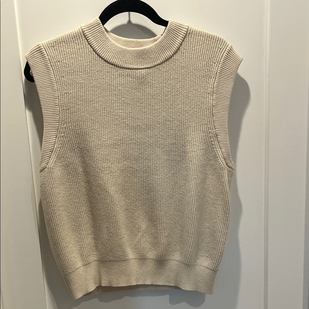 a new day Cream Ribbed Sleeveless Mock Neck Sweater Tank